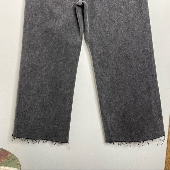 VERONICA BEARD Jeans Taylor Cropped Frayed High Rise Wide Leg in Ash Onyx Sz 29 - Picture 12 of 17